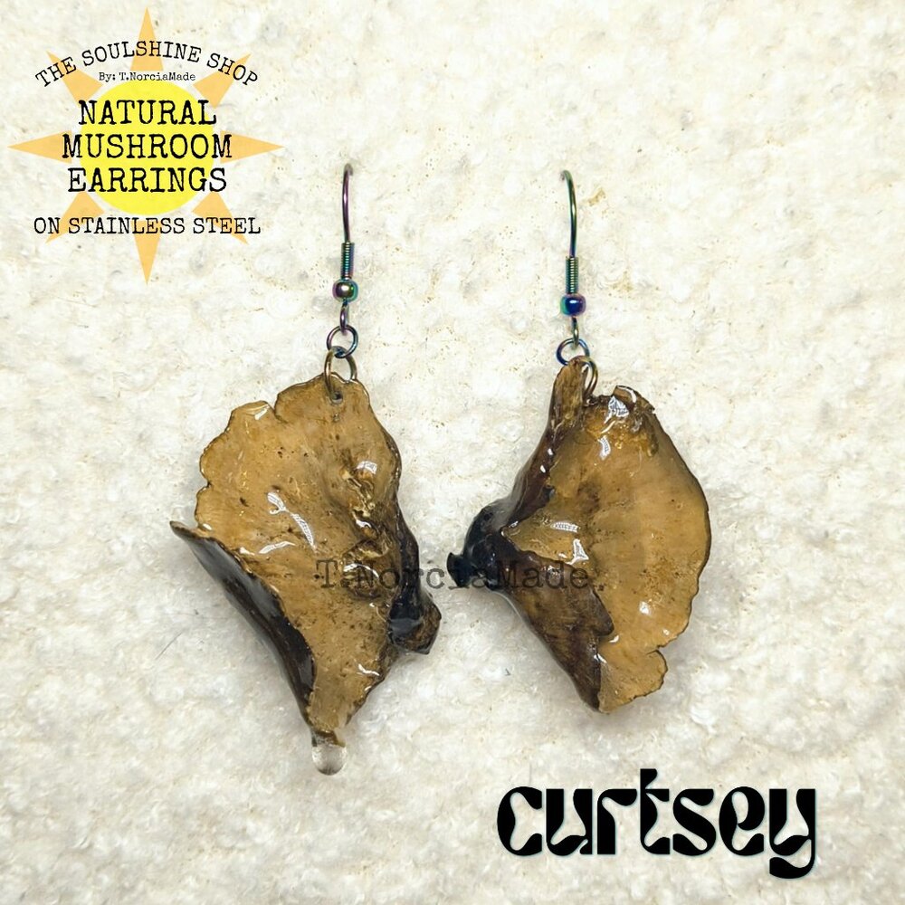Curtsey Natural Mushroom Earrings